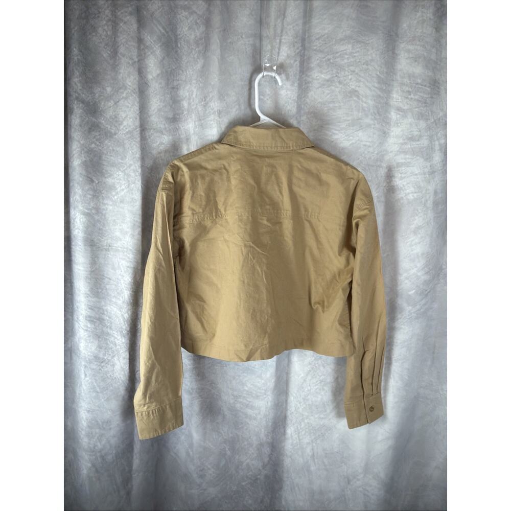 Steve Madden Short Boxy Poplin Shirt Sz XS Button Up Utility Elevated Basic NWT - Picture 6 of 7